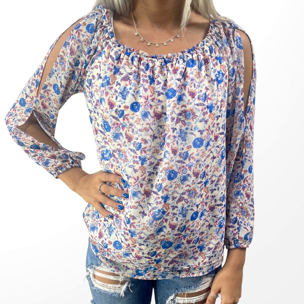 SANCTUARY Chantel Floral Print Off Shoulder Top